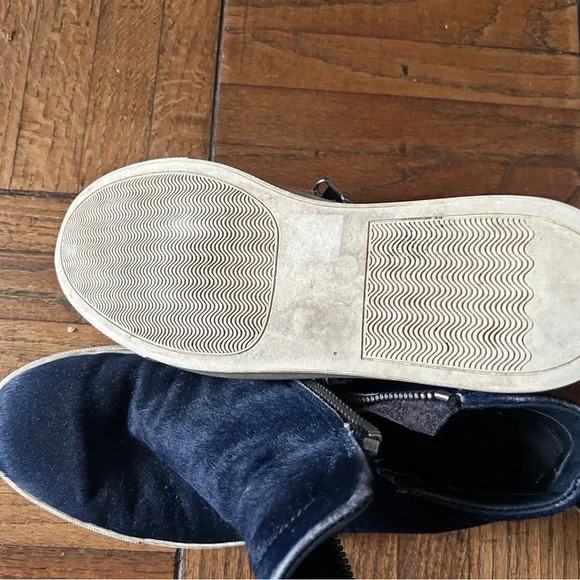 OFFICINE CREATIVE SIZE 9.5|39.5 Navy Blue pony hair SNEAKER Boots - Picture 4 of 7